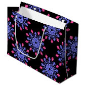 Blauwe en rode neonbloem large cadeautasje (Voorkant Gekanteld)