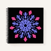 Blauwe en rode neonbloem notitieboek (Voorkant)
