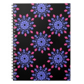 Blauwe en rode neonbloem notitieboek (Voorkant)