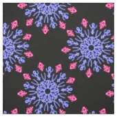 Blauwe en rode neonbloem stof (Swatch)