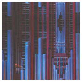 Blauwe en rode orgaanbuizen stof