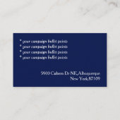 Blauwe en rode politieke campagne visitekaartje (Achterkant)