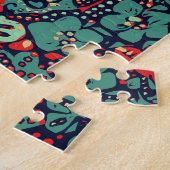 Blauwe En Rode Schedel Legpuzzel (Zijkant)