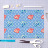 Blauwe en Rode Schelpen Tissuepapier (Craft)