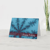 Blauwe en rode sneeuwvlok Prettige feestdagen Kaar (Voorkant)