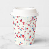 Blauwe en rode sneeuwvlokbekertjes papieren bekers (Rechts)