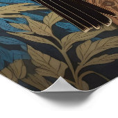 Blauwe en rode specht Natuur geïnspireerd Bird Poster (Hoek)