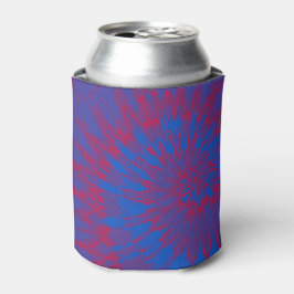 Blauwe en rode spiraalkleurige kleuren blikjeskoeler