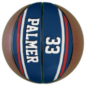 Blauwe en rode sportJersey met naam en nummer Mini Basketbal (Verticaal)