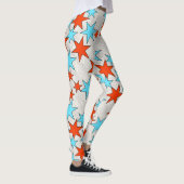 Blauwe en rode sterprint leggings (Rechts)