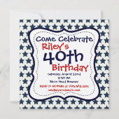 Blauwe en rode sterren 40e uitnodiging van de Birt (Voorkant)