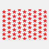 Blauwe en rode sterren inpakpapier vel (Voorkant 2)