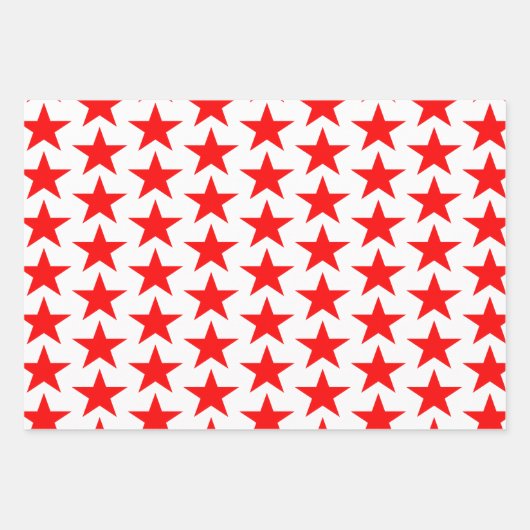 Blauwe en rode sterren inpakpapier vel (Voorkant)