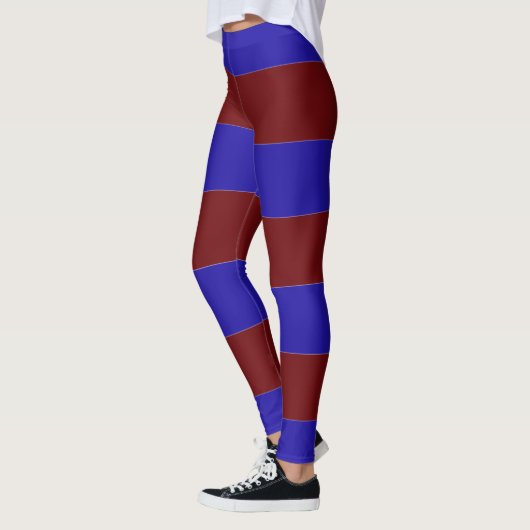 Blauwe en rode strepen leggings (Links)