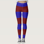 Blauwe en rode strepen leggings (Voorkant)