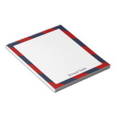 Blauwe en rode strepen, speciaal aangepast notitieblok (Schuin)