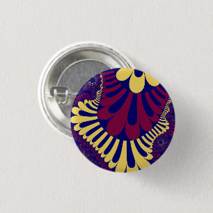 Blauwe en rode stroop ronde button 3,2 cm