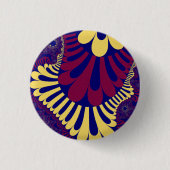 Blauwe en rode stroop ronde button 3,2 cm (Voorkant)