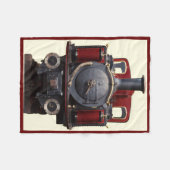 Blauwe en rode trein fleece deken (Voorkant (Horizontaal))