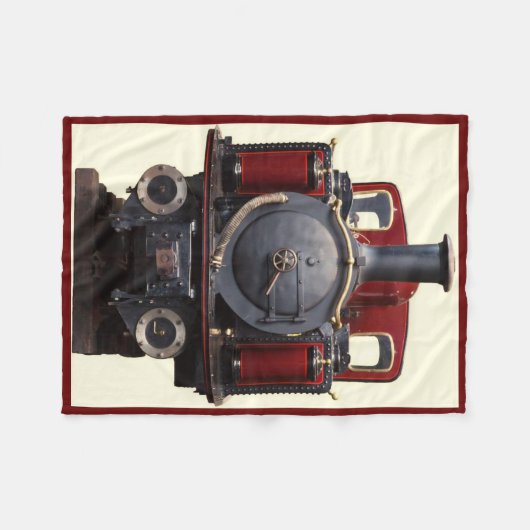 Blauwe en rode trein fleece deken (Voorkant (Horizontaal))