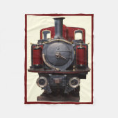 Blauwe en rode trein fleece deken (Voorkant)