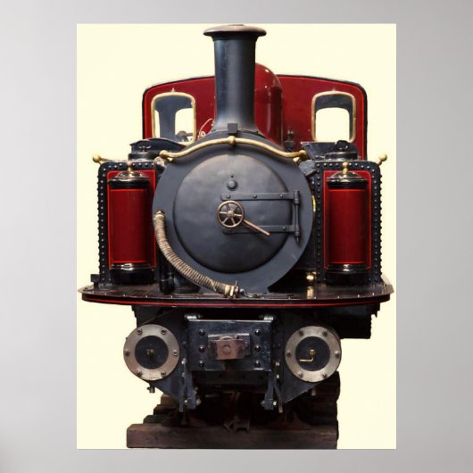 Blauwe En Rode Trein Poster (Voorkant)