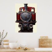 Blauwe En Rode Trein Poster (Keuken)