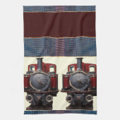 Blauwe en rode trein theedoek (Verticaal)