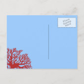 Blauwe en rode tropische vissen redden de datum aankondigingskaart (Achterkant)