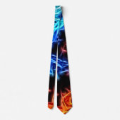 Blauwe en rode vlammen, elektrisch, geëlektrificee stropdas (Achterkant)
