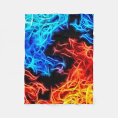 Blauwe en rode vlammen energieke patroonbeelden we fleece deken (Voorkant)