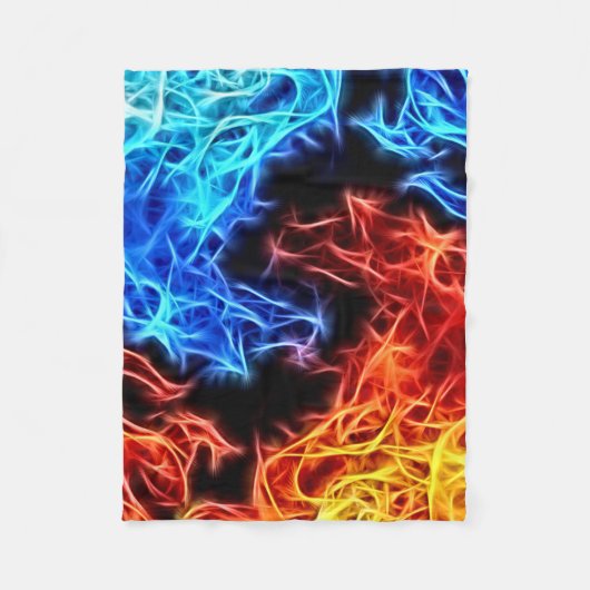 Blauwe en rode vlammen energieke patroonbeelden we fleece deken (Voorkant)
