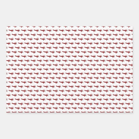 Blauwe en rode vliegtuigen van afgelopen dag, die  inpakpapier vel (Voorkant)