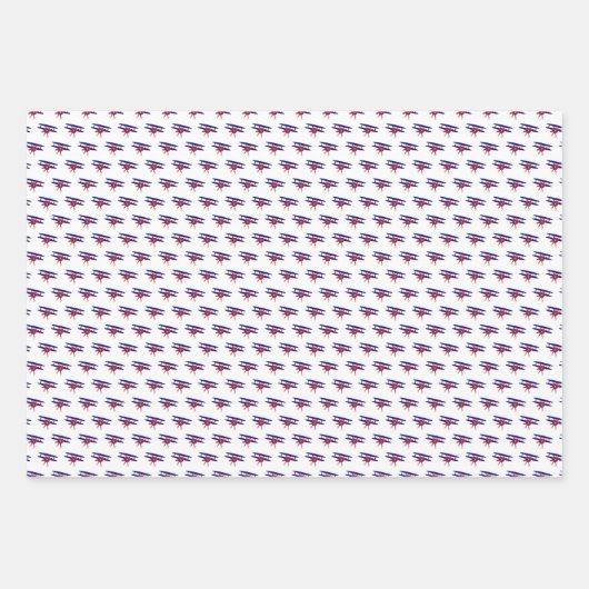 Blauwe en rode vliegtuigen van zaterdag inpakpapier vel (Voorkant)