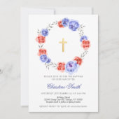 Blauwe en rode, vlinderbloemige jongen kaart (Voorkant)