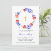 Blauwe en rode, vlinderbloemige jongen kaart (Staand voorkant)