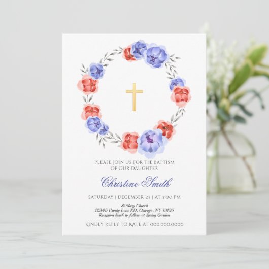 Blauwe en rode, vlinderbloemige jongen kaart (Staand voorkant)