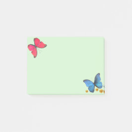 Blauwe en rode vlinders & gouden Confetti Stippen Post-it® Notes