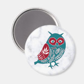 Blauwe en rode vogelpest magneet (Voorkant / Achterkant)