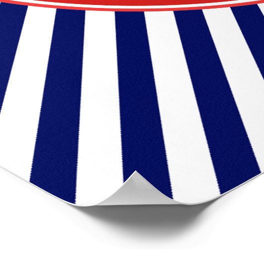 Blauwe en rode zeilboot poster (Hoek)