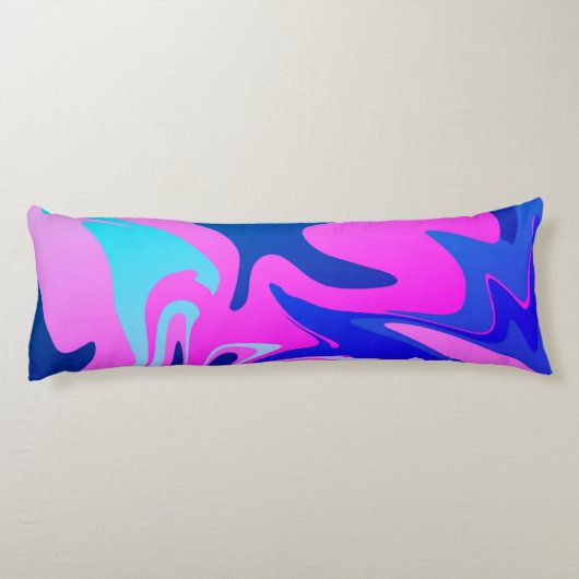 Blauwe en roze afdruklep lichaamskussen (Achterkant)