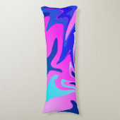 Blauwe en roze afdruklep lichaamskussen (Voorkant Verticaal)