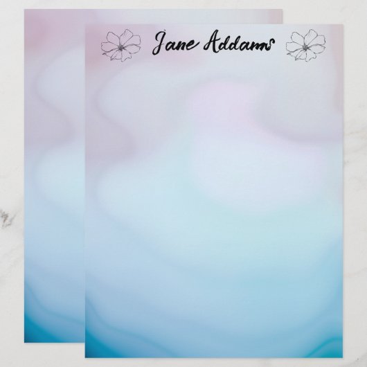 Blauwe en roze Agaat Briefhoofd (Voorkant / Achterkant)