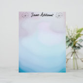 Blauwe en roze Agaat Briefhoofd (Staand voorkant)