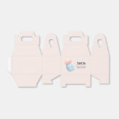 Blauwe en roze Baby fles met Cute Polka Dots Bedankdoosjes (Uitgevouwen)