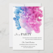 Blauwe en roze Baby Genderpartij Kaart (Voorkant)