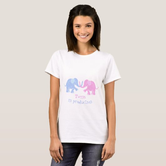 Blauwe en roze Baby oliefabrieken T-shirt (Voorkant volledig)