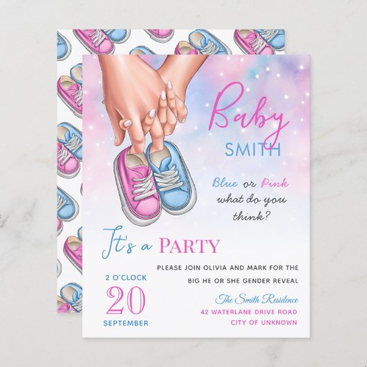 Blauwe en roze baby schoenen (Voorkant / Achterkant)