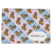 Blauwe en roze Baby Teddy Bears Groot Cadeauzakje (Achterkant)