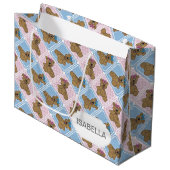 Blauwe en roze Baby Teddy Bears Groot Cadeauzakje (Voorkant Gekanteld)